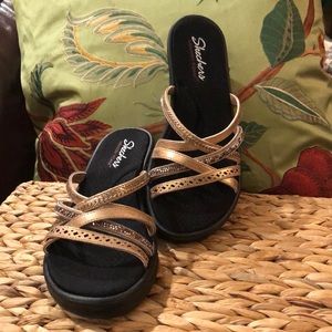 Skechers memory foam Rose gold Sandals